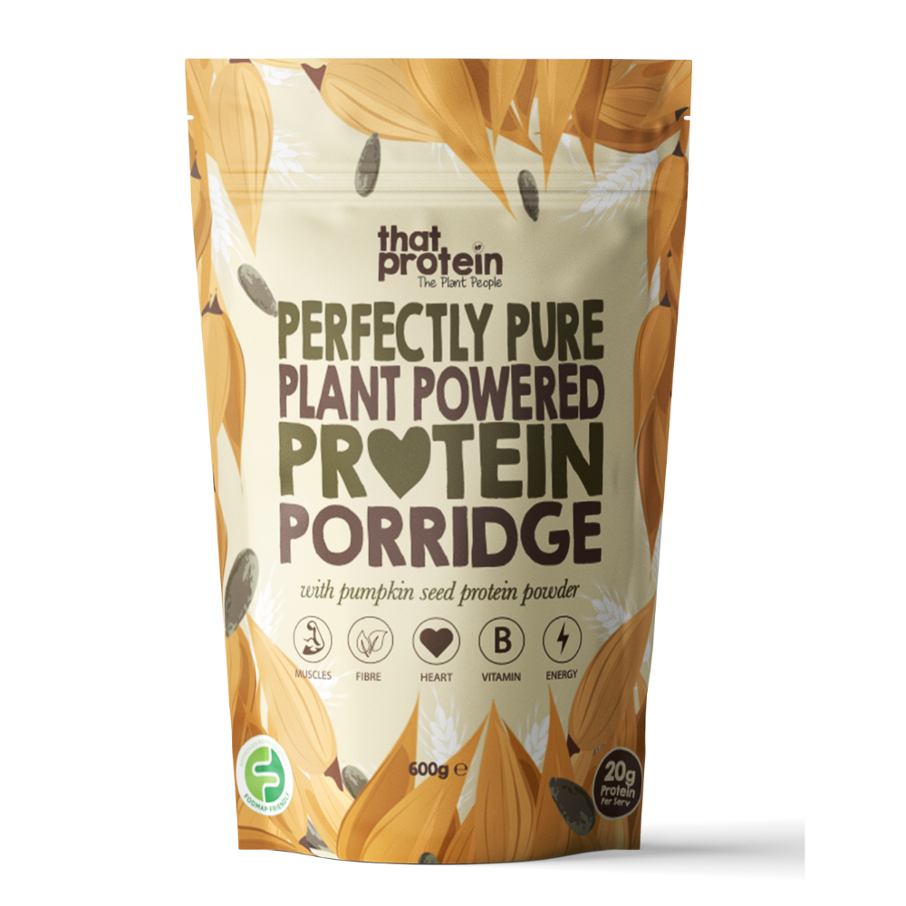 Bowl of Perfectly Pure Protein Oats by That Protein – vegan, low FODMAP, and chemical-free breakfast option for a healthy start