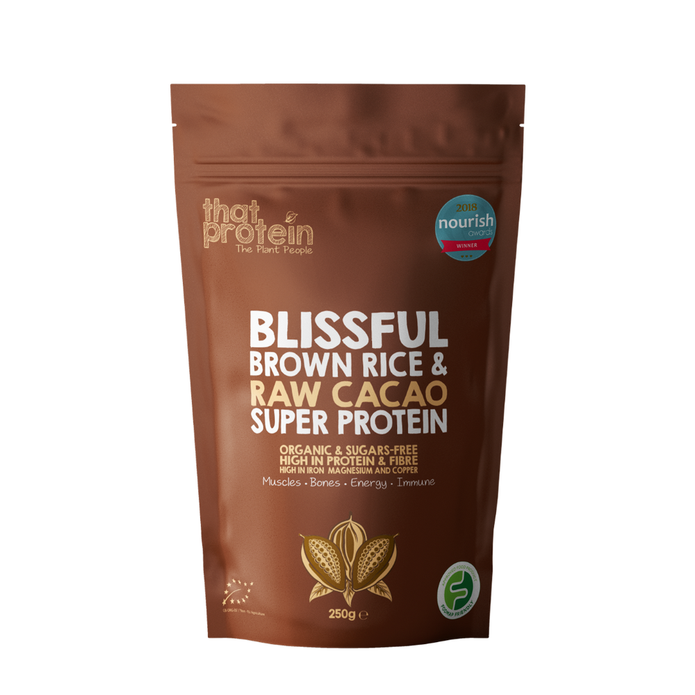 Enjoy the pure taste of Blissful Brown Rice & Raw Cacao Chocolate Protein. Certified Low FODMAP, vegan, and chemical-free—perfect for sensitive tummies and chocolate lovers. Free UK delivery over £40!